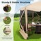 Costway 11.5 X 11.5 FT 6-Sided Pop-up Screen House Tent With 2 Wind Panels for Camping Coffee/Green